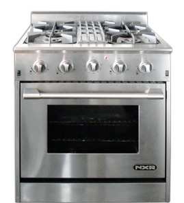 NXR 30 inch range with Center Grate accessory installed